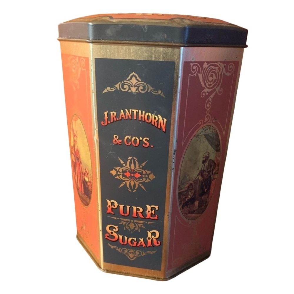 Vintage 90’s Tin J.R. Anthorn & Co. Unity Mills, NY Pure Sugar Made in ENGLAND